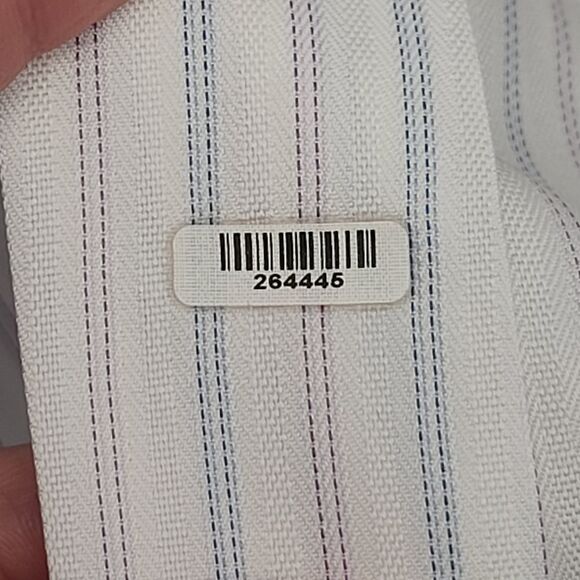 Joseph Abboud Mens 16-32 Tailored Fit Cotton White Striped White Dress Shirt - Picture 10 of 16